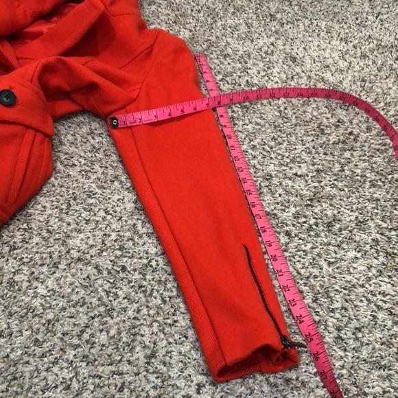 BCBGMAXAZRIA Peacoat Pea Coat Size Large Orange Red Wool Blend - Picture 13 of 13